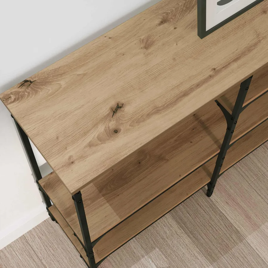 Table console chêne artisanal 160 x 29 x 80 cm - 4