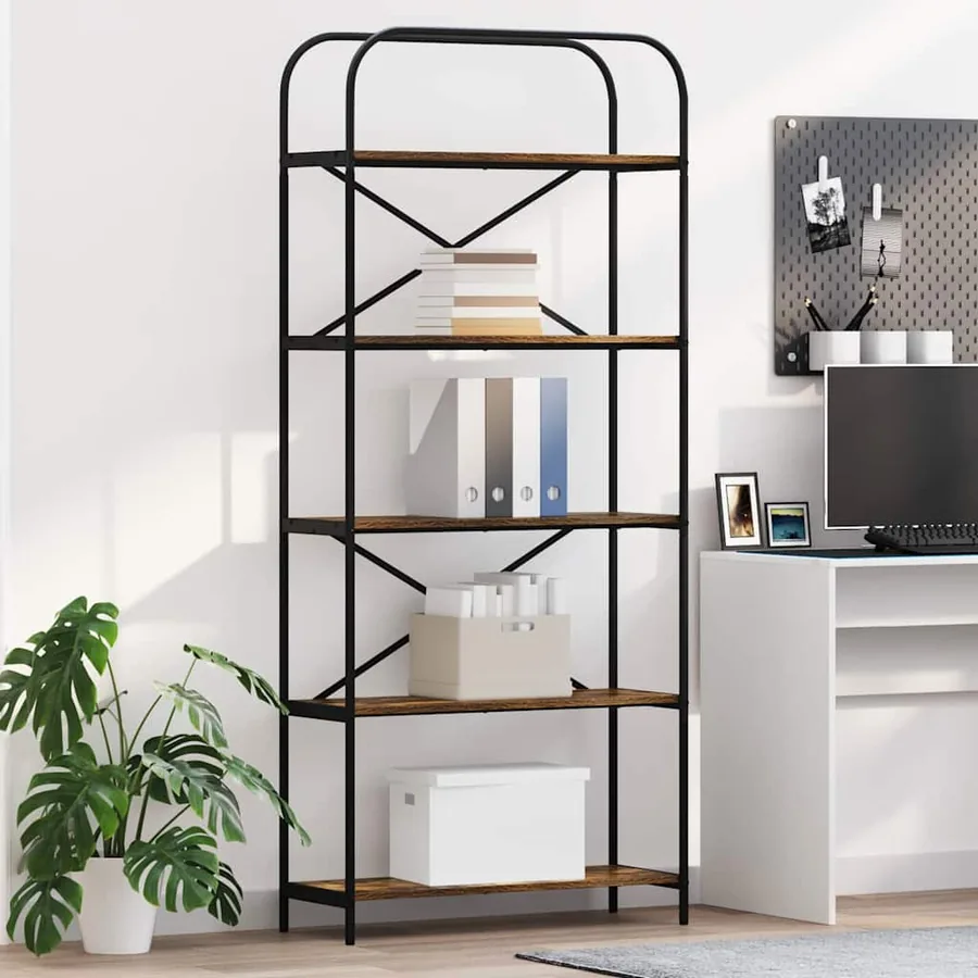 Étagère Chêne fumé 80 x 30 x 183 cm Bois d'ingénierie