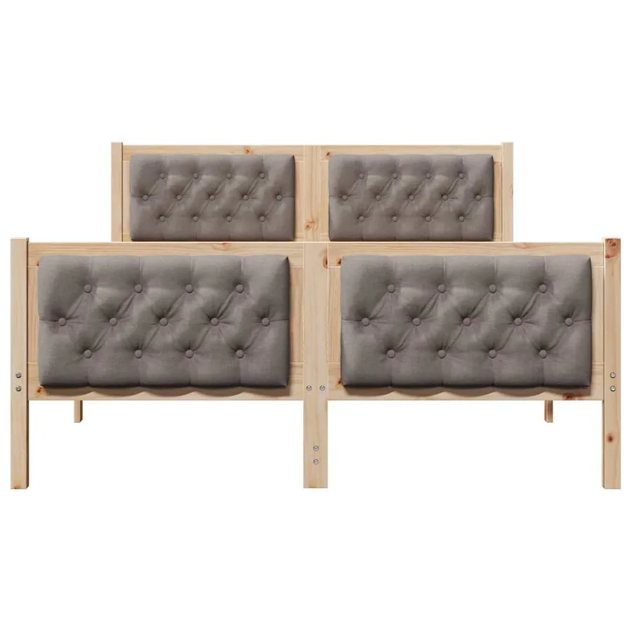 Cadre de lit avec tête de lit Taupe 140 x 200 cm Pin massif - 5