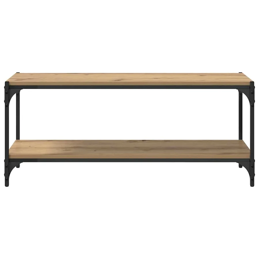 Meuble TV 2 niveaux 100x33x41cm Bois d'ingénierie et fer - 5