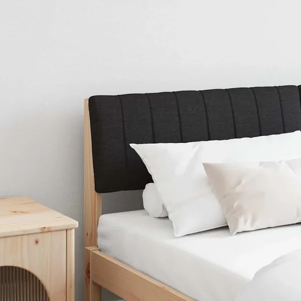 Tête de lit capitonnée Noir 135 cm Pin massif