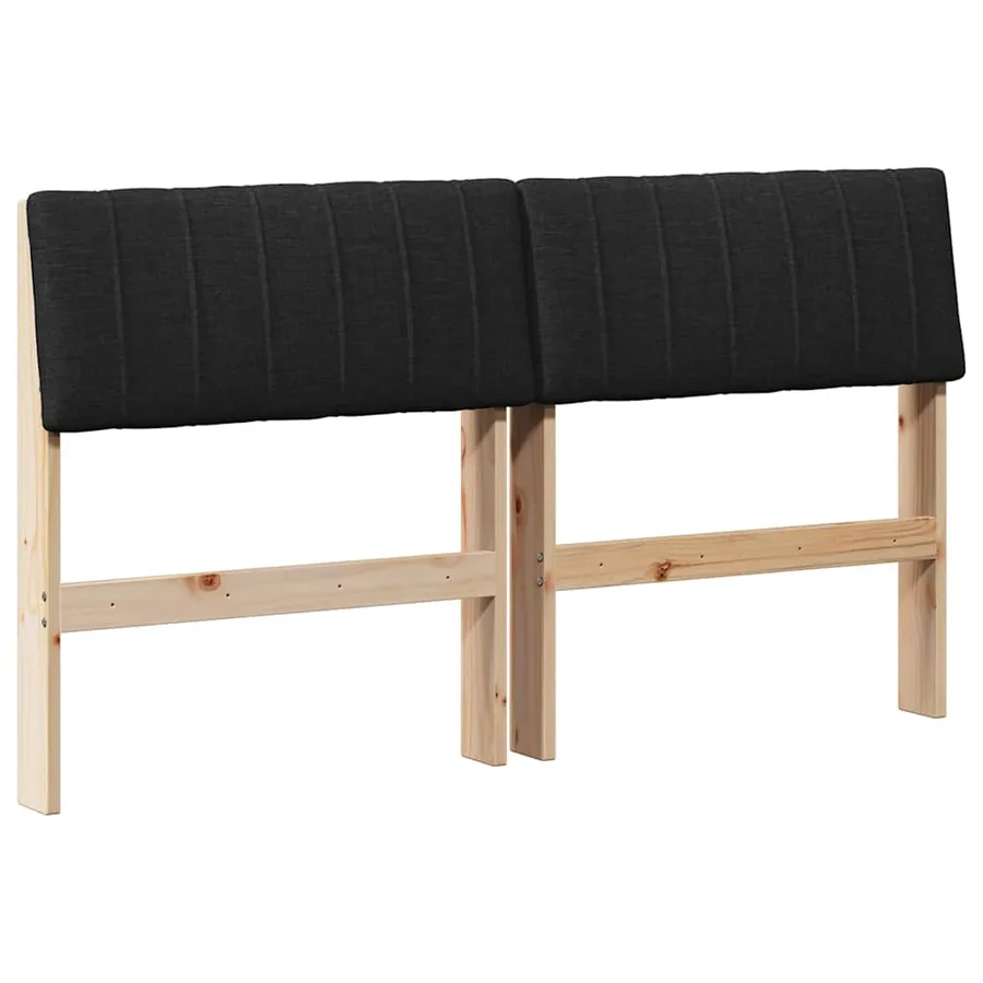 Tête de lit capitonnée Noir 135 cm Pin massif - 2