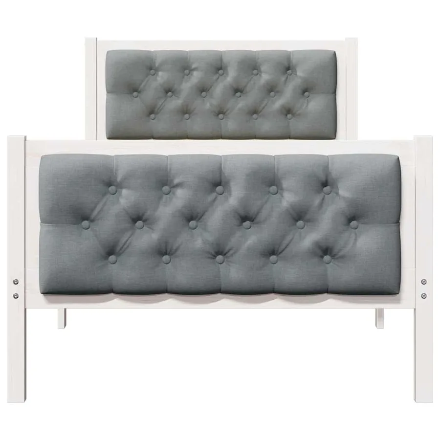 Cadre de lit avec tête de lit Gris clair 90 x 190 cm Pin massif - 5