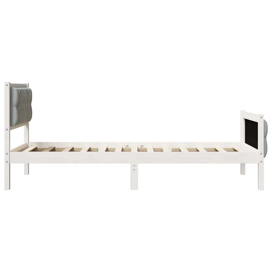 Cadre de lit avec tête de lit Gris clair 90 x 190 cm Pin massif - 6