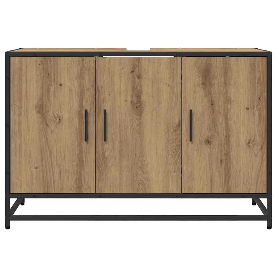Cabinet de salle de bain Chêne artisanal 90 x 33 x 60 cm - 6
