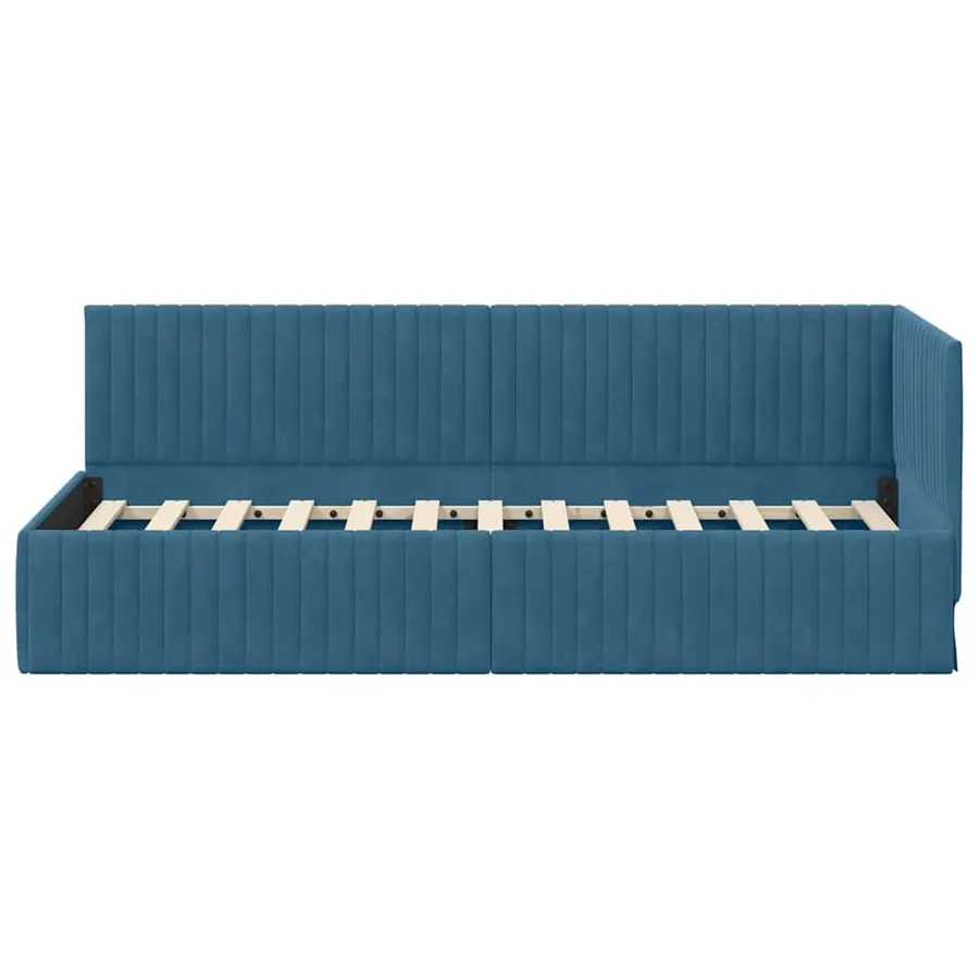 Cadre de lit d'angle Bleu 80 cm x 200 cm Velours - 5
