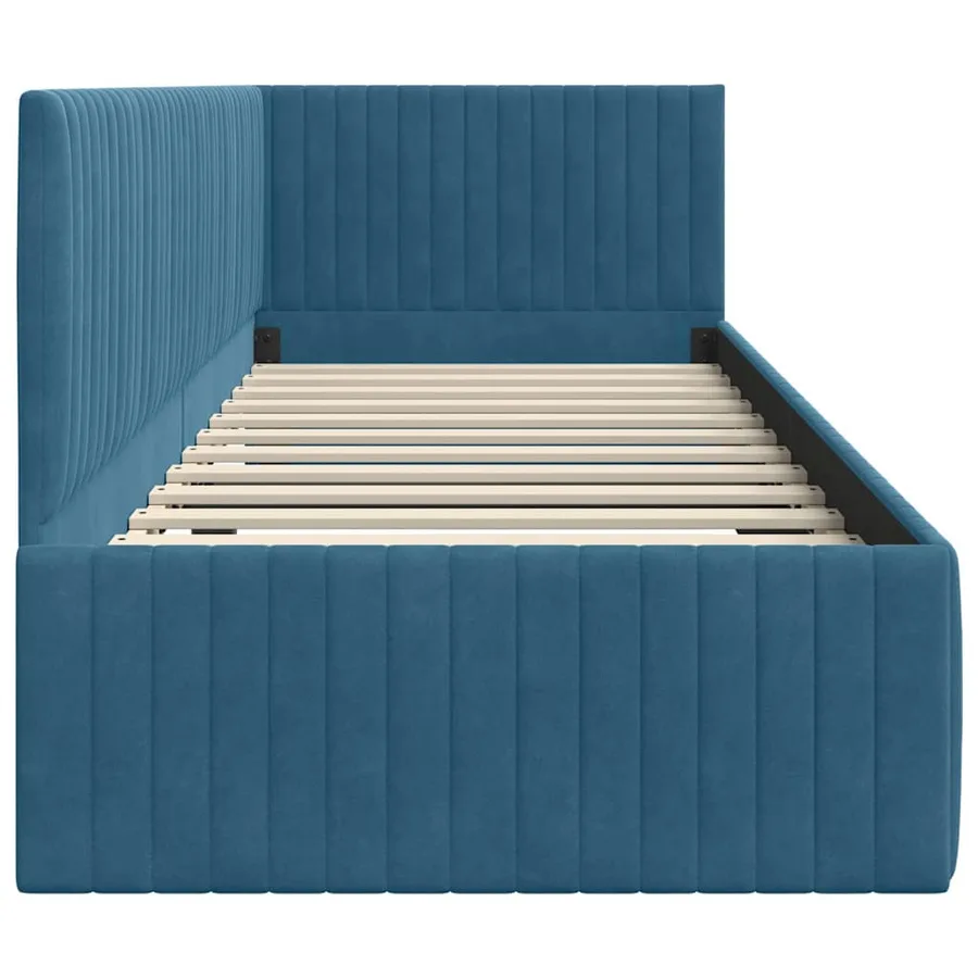 Cadre de lit d'angle Bleu 80 cm x 200 cm Velours - 6