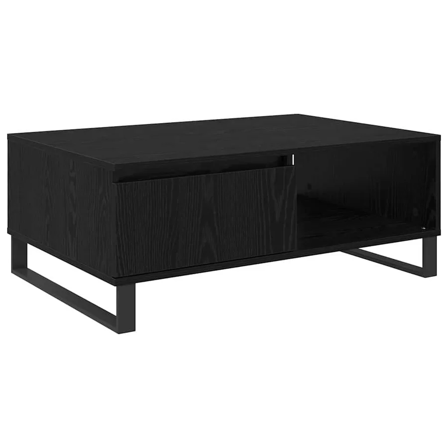 Table basse Chêne noir 90 x 60 x 35 cm Bois d'ingénierie - 2