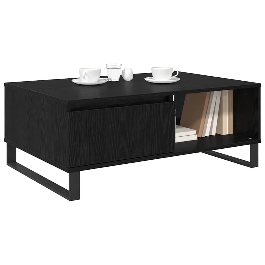 Table basse Chêne noir 90 x 60 x 35 cm Bois d'ingénierie - 3