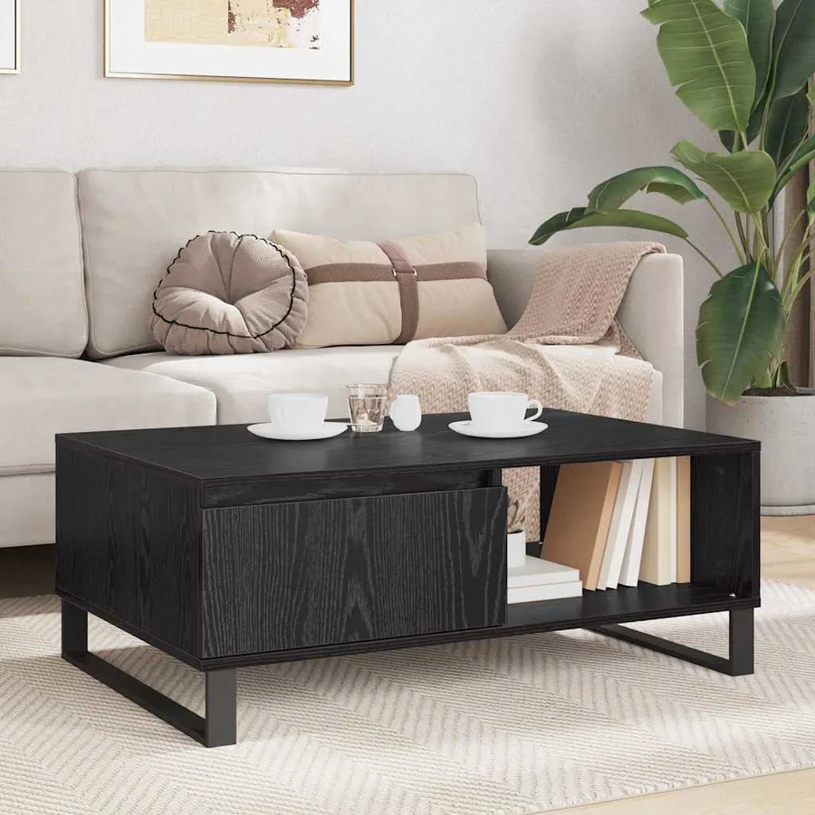 Table basse Chêne noir 90 x 60 x 35 cm Bois d'ingénierie - 4