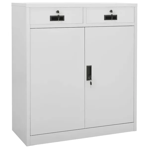 Armoire de bureau Gris clair 90x40x102 cm Acier