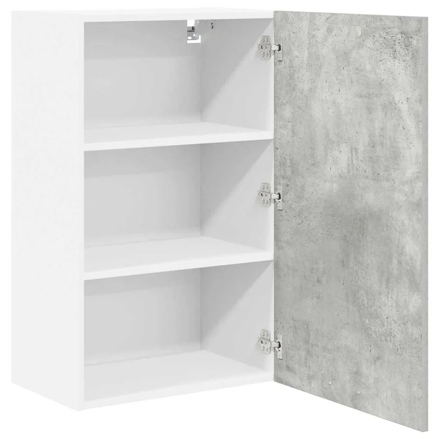 Armoire suspendue Gris béton et Blanc 50 x 31 x 80 cm - 5