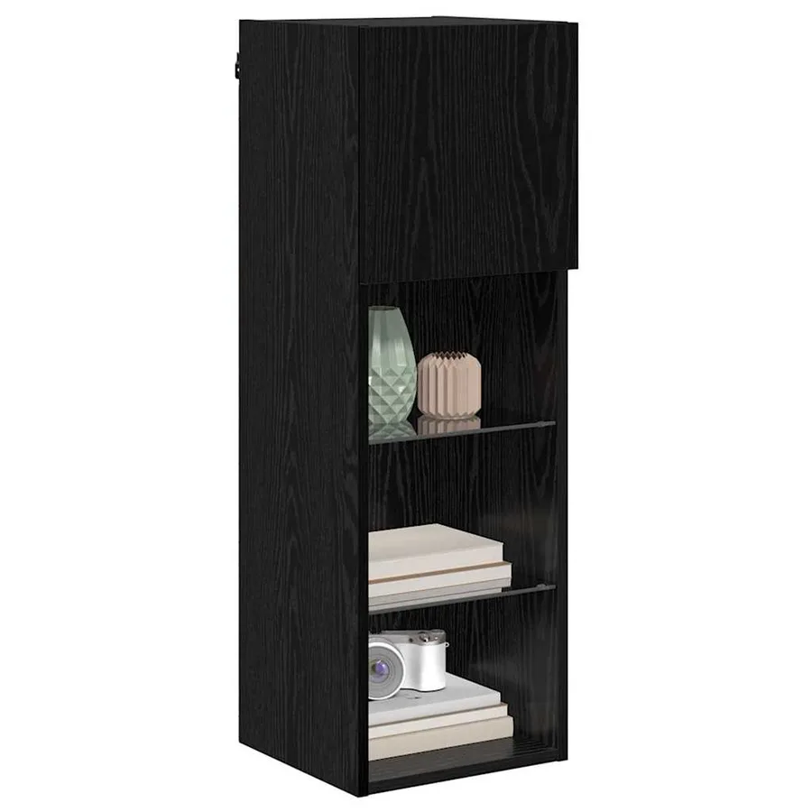 Meubles TV muraux avec LED 2 pcs Chêne noir 30,5 x 30 x 90 cm - 3