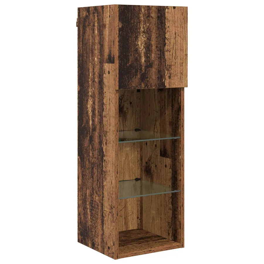 Unité murale de TV 6 pcs Bois Ancien Bois d'ingénierie - 6