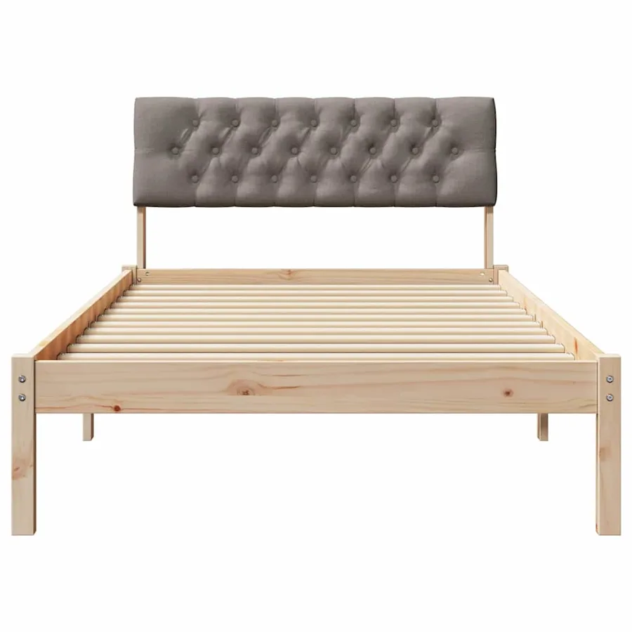 Cadre de lit Marron et taupe 100 x 200 cm Bois massif en pin - 5