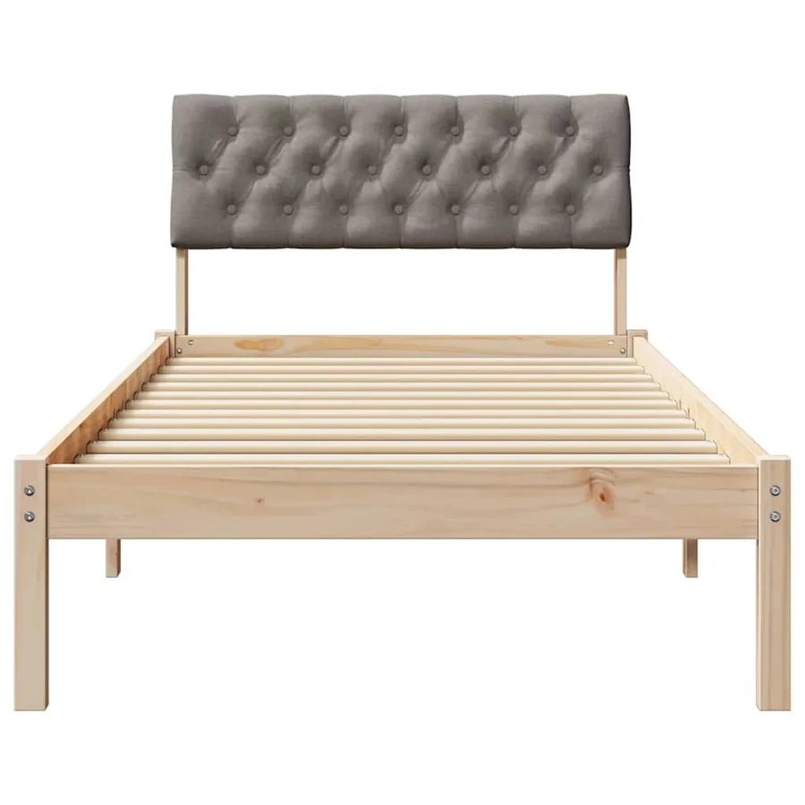 Cadre de lit Marron et taupe 90 x 190 cm Bois massif en pin - 5