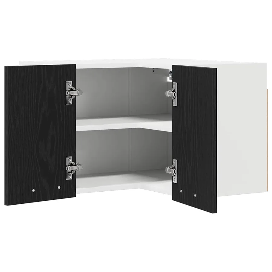Armoire suspendue Chêne noir et Blanc 57 x 57 x 40 cm - 5