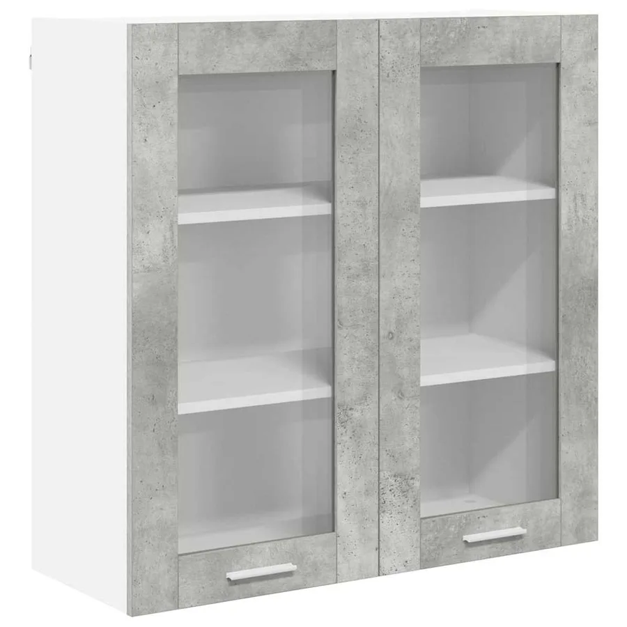 Armoire suspendue Gris béton 80 x 31 x 80 cm Bois d'ingénierie - 2