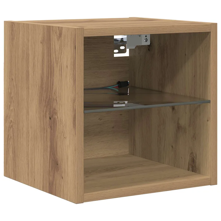 Meuble TV 8 pcs Chêne artisanal Verre - 6