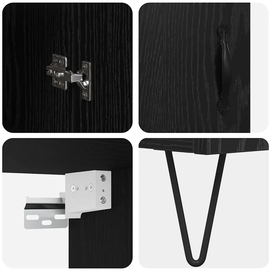 Haut Armoire Chêne noir 34,5 x 34 x 90 cm Bois d'ingénierie - 11