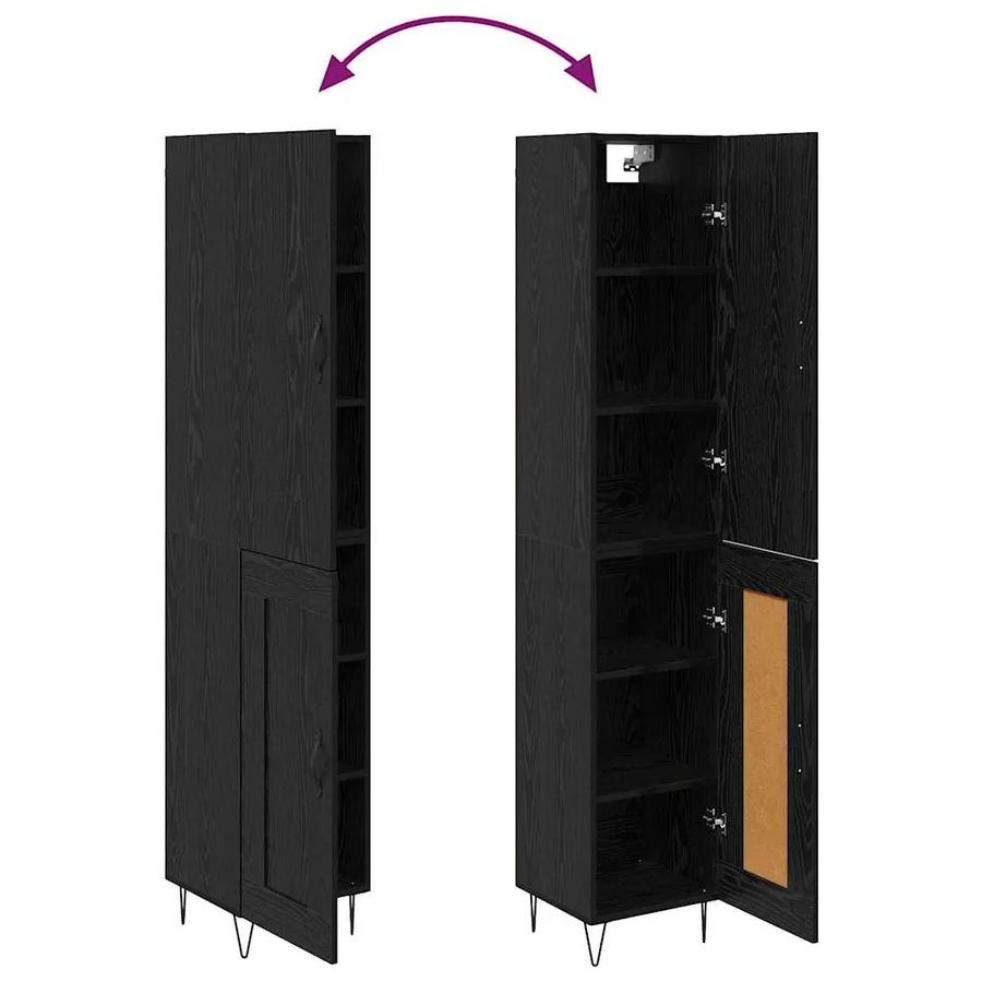 Haut Armoire Chêne noir 34,5 x 34 x 90 cm Bois d'ingénierie - 12