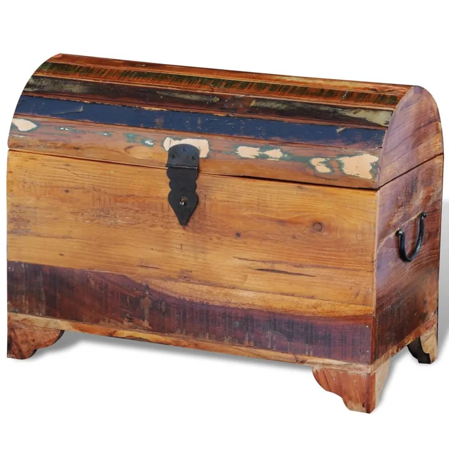 Coffre de rangement Bois de récupération massif - 4