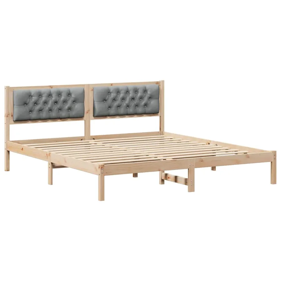 Cadre de lit Gris clair 160 x 200 cm Pin massif - 2