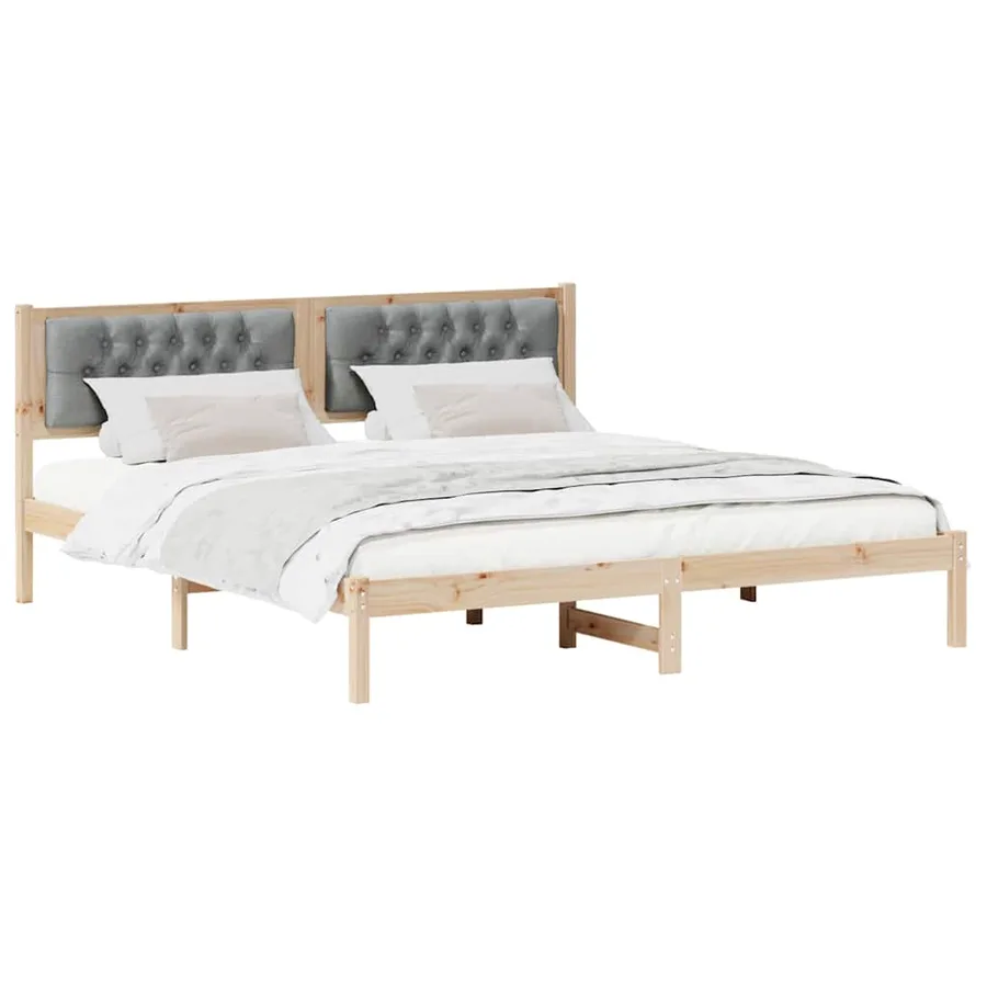 Cadre de lit Gris clair 160 x 200 cm Pin massif - 3