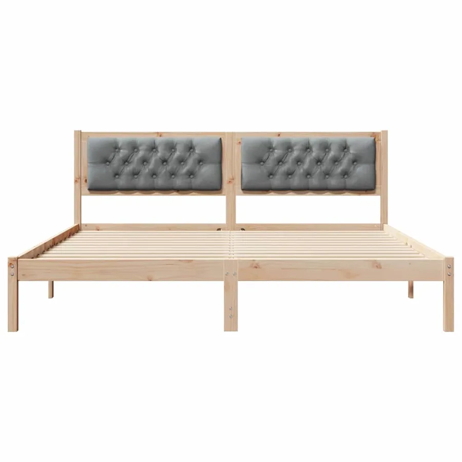 Cadre de lit Gris clair 160 x 200 cm Pin massif - 5