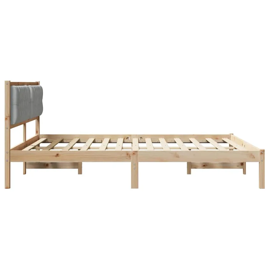 Cadre de lit Gris clair 160 x 200 cm Pin massif - 6