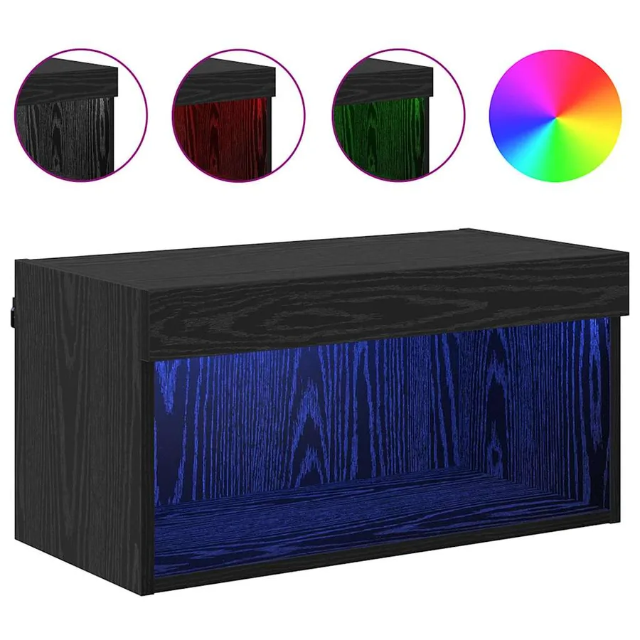 Ensemble meuble TV Chêne noir 60 x 30 x 30 cm Bois d'ingénierie - 4