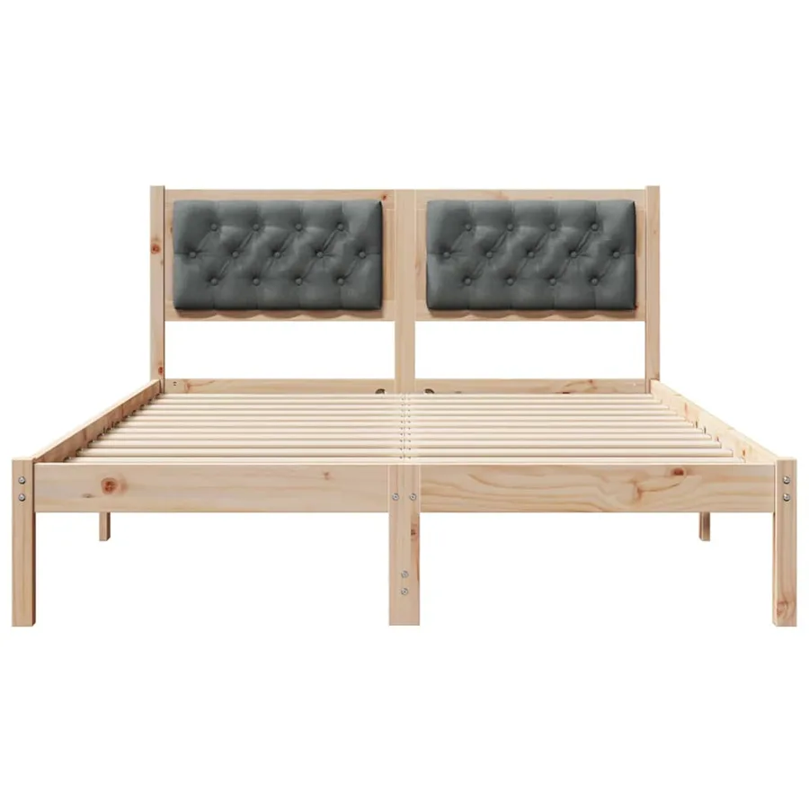 Cadre de lit Gris foncé 140 x 190 cm Pin massif - 5