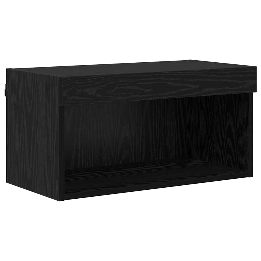 Unités murales TV avec LED 5 pcs Chêne noir 80 x 30 x 40 cm - 7