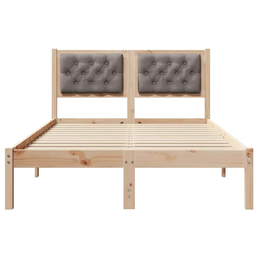 Cadre de lit avec tête de lit Taupe 120 x 190 cm Pin massif - 5