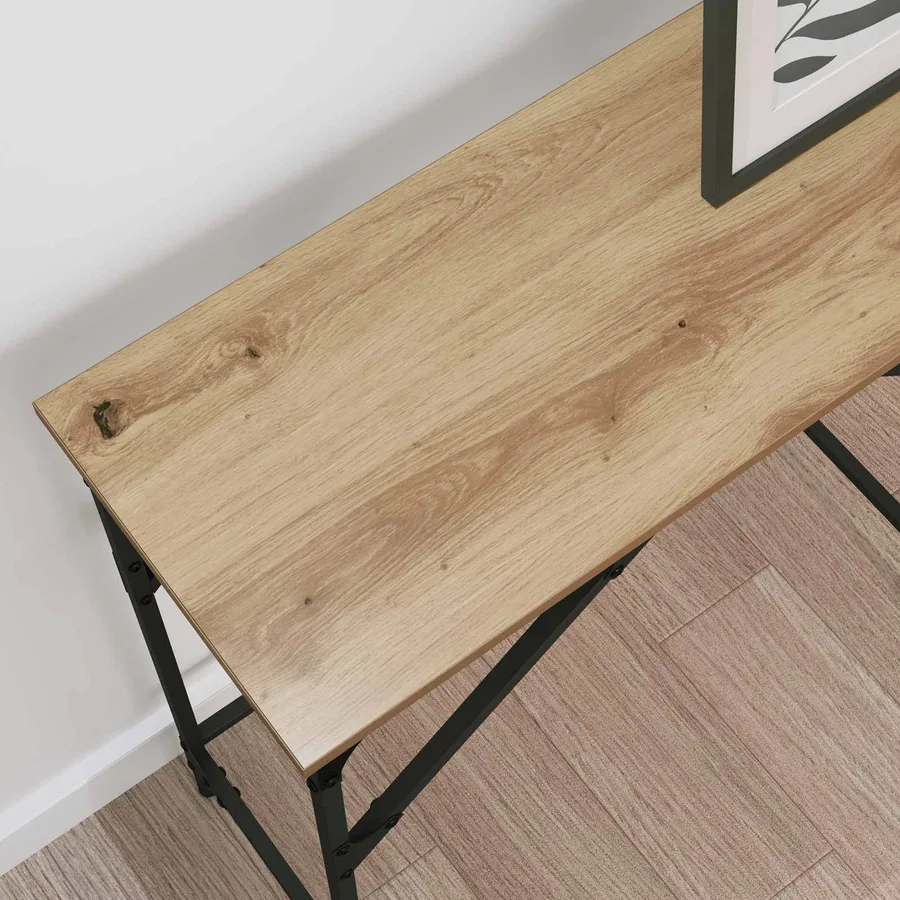 Table console chêne artisanal 140 x 29 x 75 cm - 4