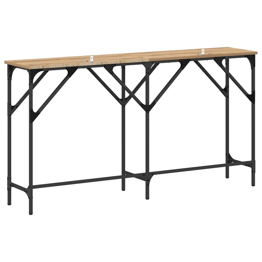 Table console chêne artisanal 140 x 29 x 75 cm - 7