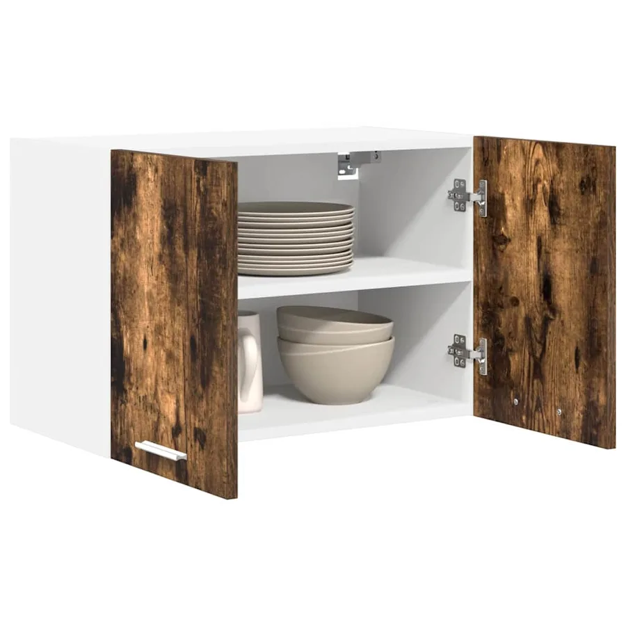 Armoire suspendue Chêne fumé et Blanc 60 x 31 x 40 cm - 3