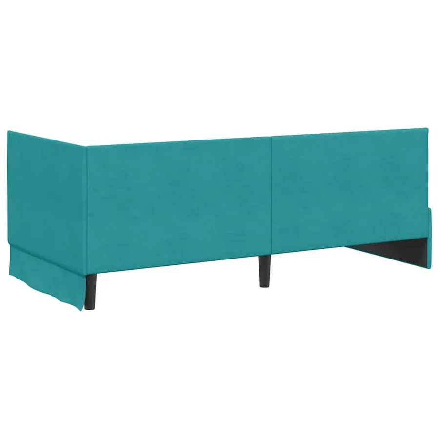 Cadre de lit d'angle Turquoise 90 cm x 190 cm Velours - 7