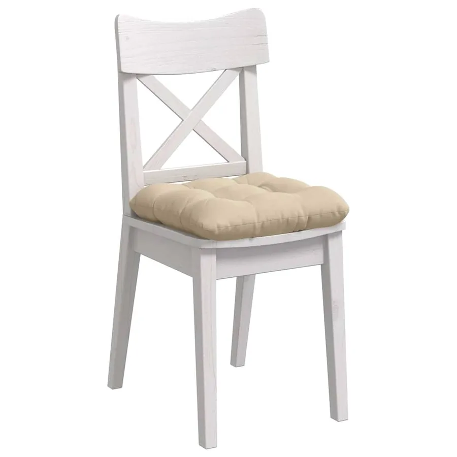 Coussins de siège 4 pcs Crème 40 x 40 cm Tissu en microfibre - 3