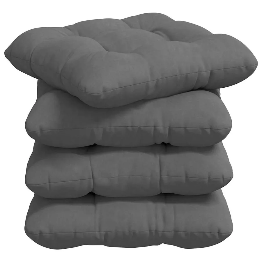 Coussins de siège 4 pcs Gris foncé 40 x 40 cm - 2