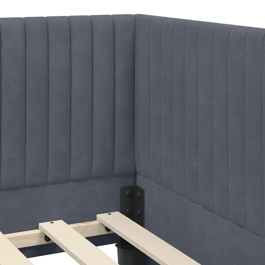 Cadre de lit d'angle avec matelas 2 pcs Gris Velours - 8