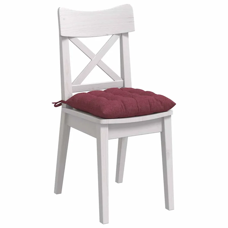 Coussins de siège 4 pcs Bordeaux 40 x 40 x 6 cm tissu - 3