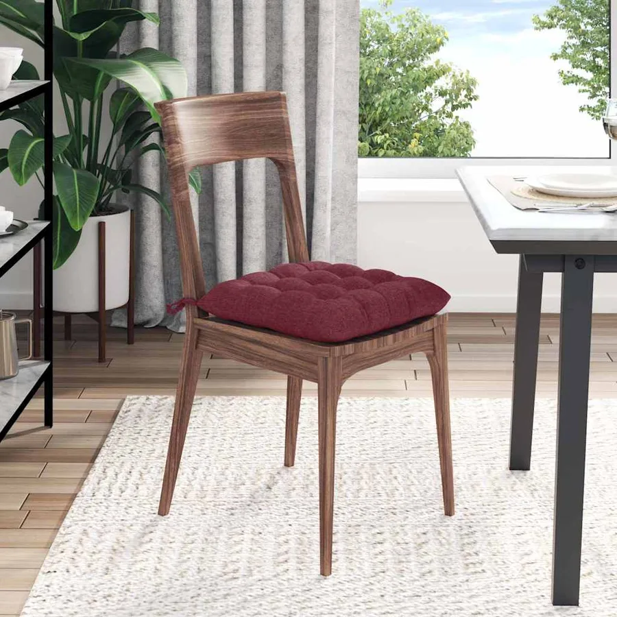 Coussins de siège 4 pcs Bordeaux 40 x 40 x 6 cm tissu - 4