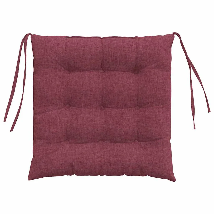 Coussins de siège 4 pcs Bordeaux 40 x 40 x 6 cm tissu - 7