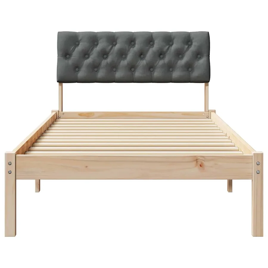 Cadre de lit avec tête de lit marron et gris foncé 90 x 190 cm - 5