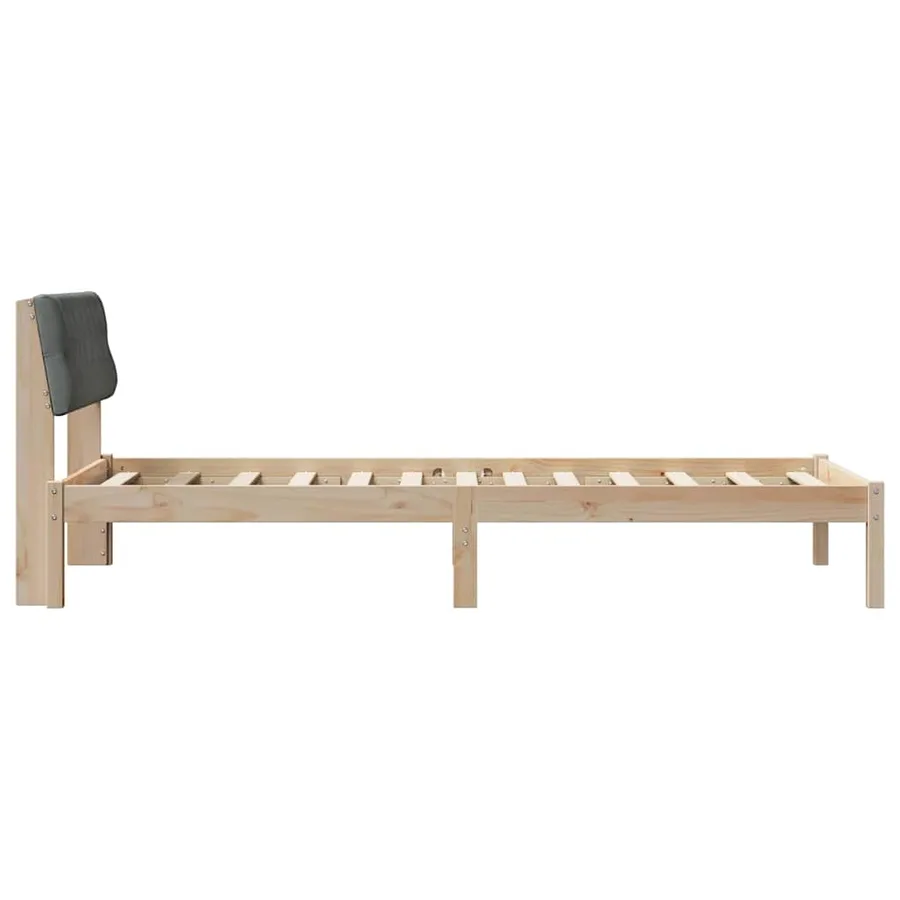 Cadre de lit avec tête de lit marron et gris foncé 90 x 190 cm - 6