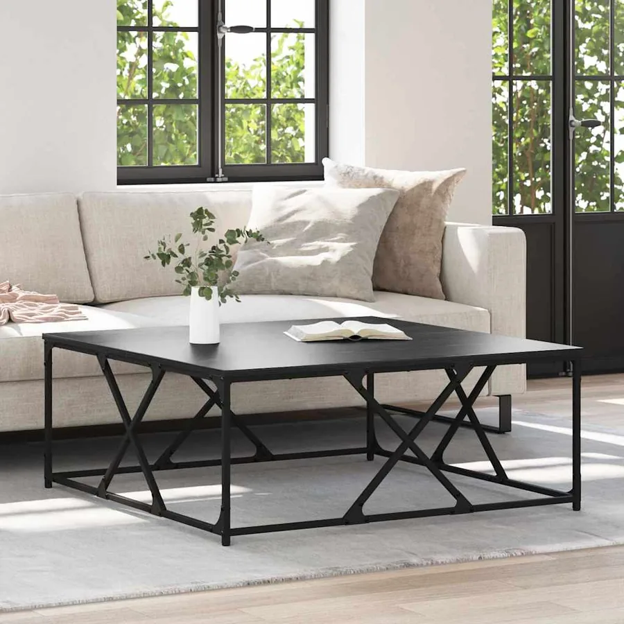 Table basse Chêne noir 100 x 100 x 40 cm Bois d'ingénierie