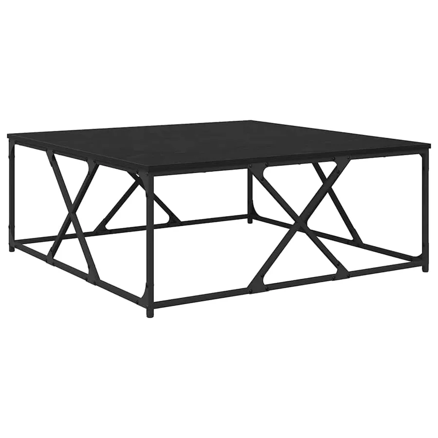 Table basse Chêne noir 100 x 100 x 40 cm Bois d'ingénierie - 2