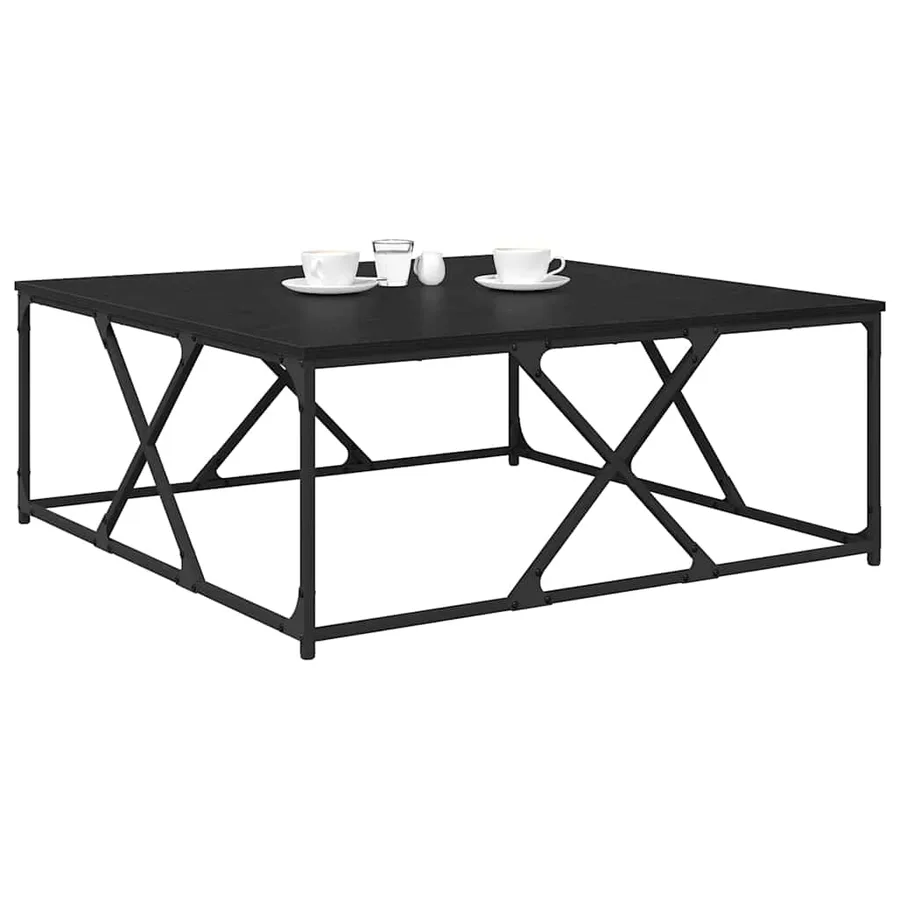 Table basse Chêne noir 100 x 100 x 40 cm Bois d'ingénierie - 3