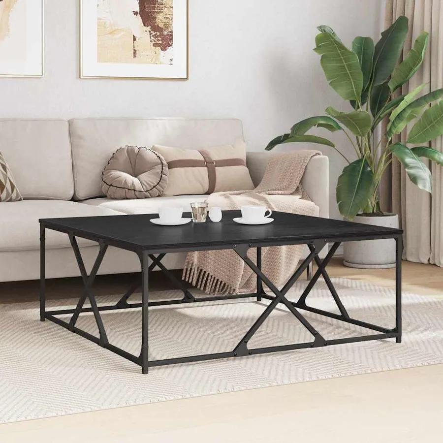 Table basse Chêne noir 100 x 100 x 40 cm Bois d'ingénierie - 4